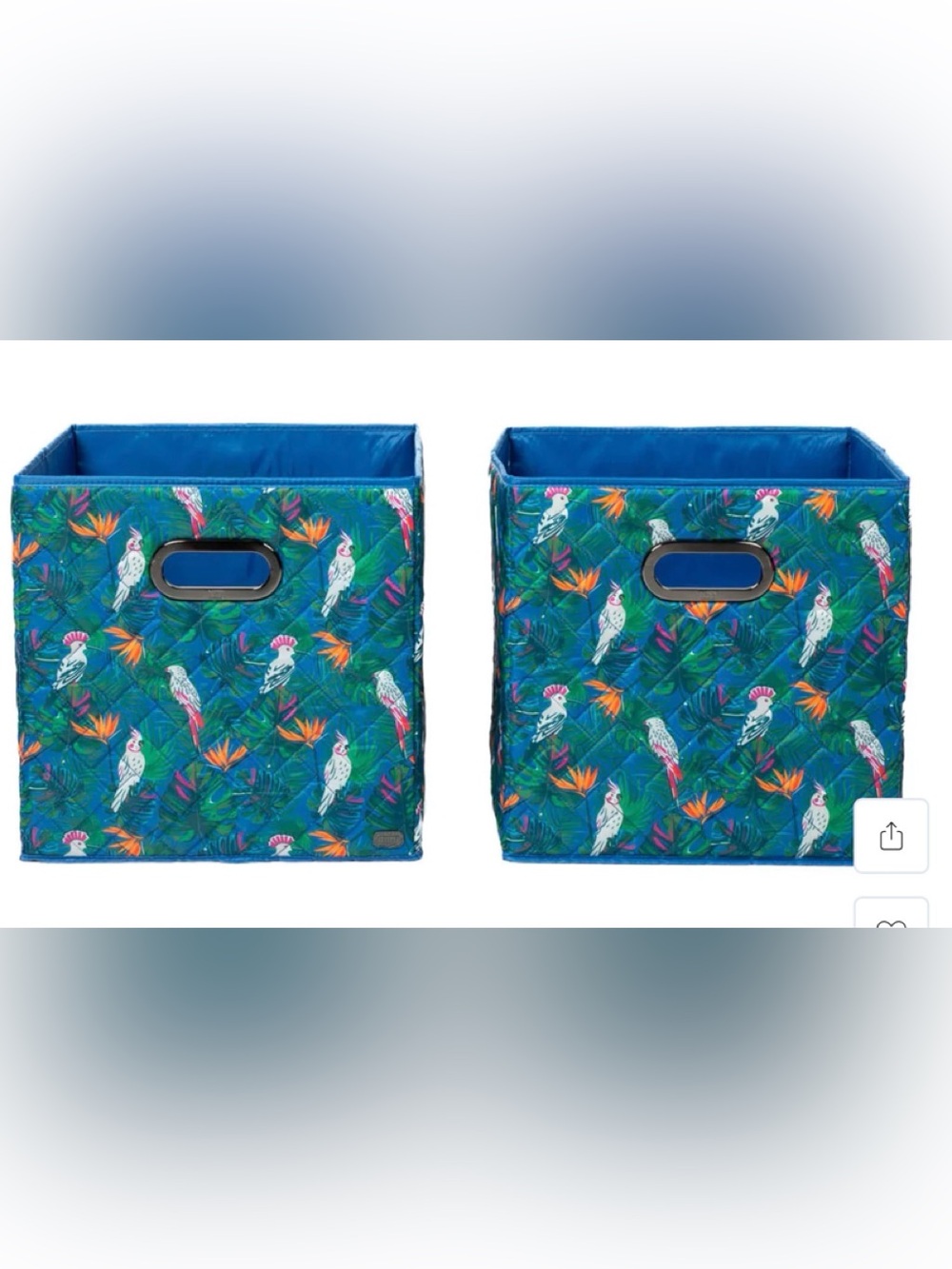 lug Cargo 2pc Collapsable Cube Bins in Tropical Birds